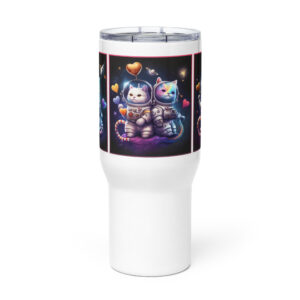Astronaut Love Cats Travel Mug