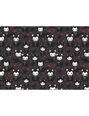 Cats and Roses Wrapping Paper